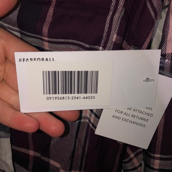 NWT Purple Plaid Long Sleeve Dress - Picture 3 of 6